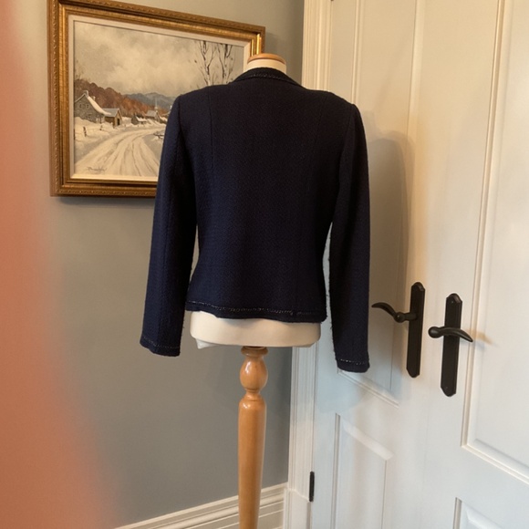 Navy Chanel style blazer with chain details IT 42 size 8 - Picture 4 of 5